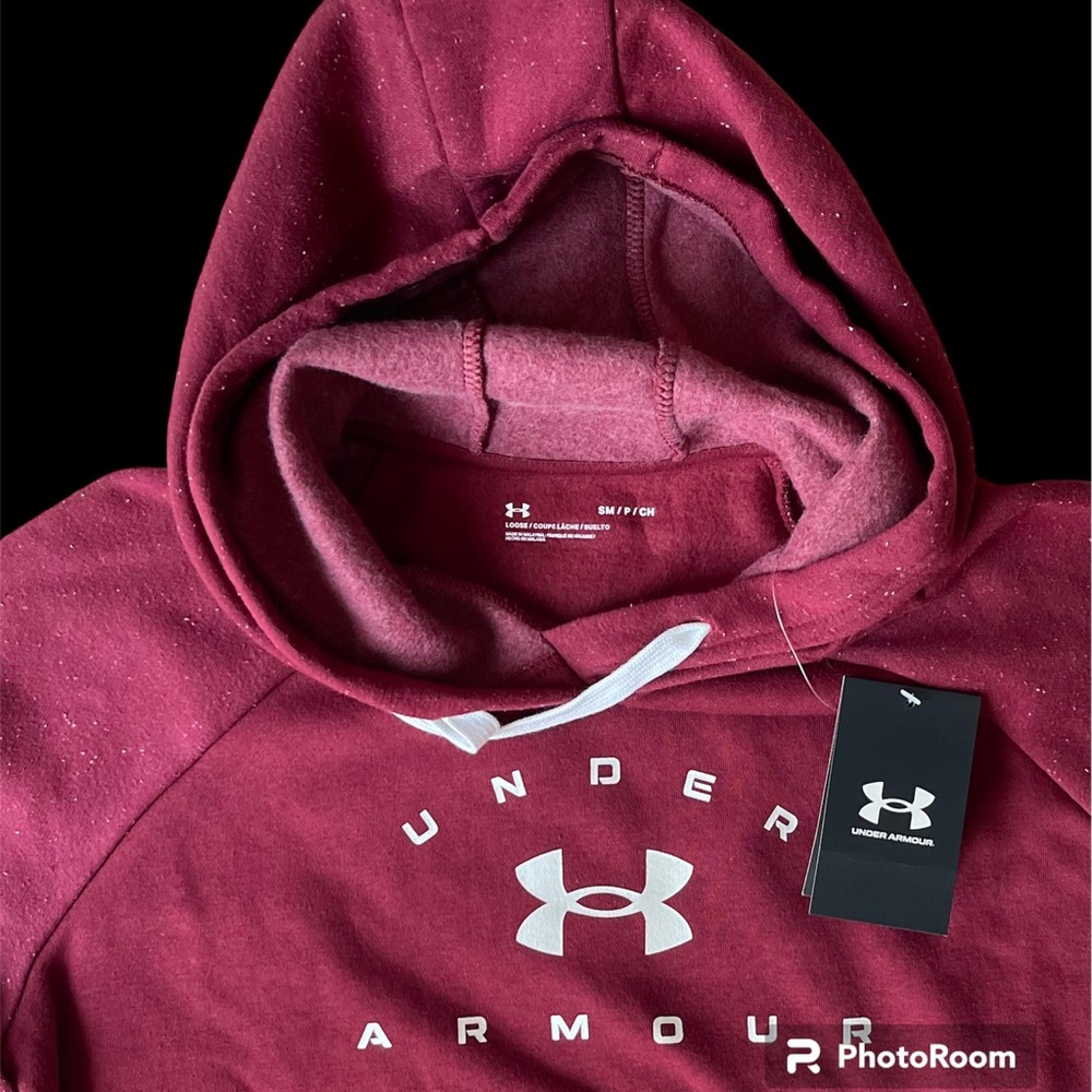 Under Armour Small Burgundy Kanga Pocket Hoodie Speckled sleeves and hood NWT